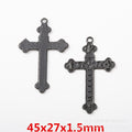 Black Zinc Alloy Cross Charm Pendant for DIY Necklace Bracelet Jewelry Making view 5