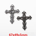 Black Zinc Alloy Cross Charm Pendant for DIY Necklace Bracelet Jewelry Making view 4