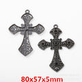 Black Zinc Alloy Cross Charm Pendant for DIY Necklace Bracelet Jewelry Making view 3