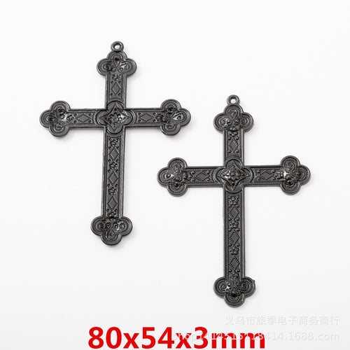 Black Zinc Alloy Cross Charm Pendant for DIY Necklace Bracelet Jewelry Making