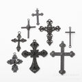 Black Zinc Alloy Cross Charm Pendant for DIY Necklace Bracelet Jewelry Making view 1