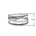 Simple Spliced Antique Thai Silver Color Twisted Rope Knot Couple Pinky Ring With Inlaid Stone view 5