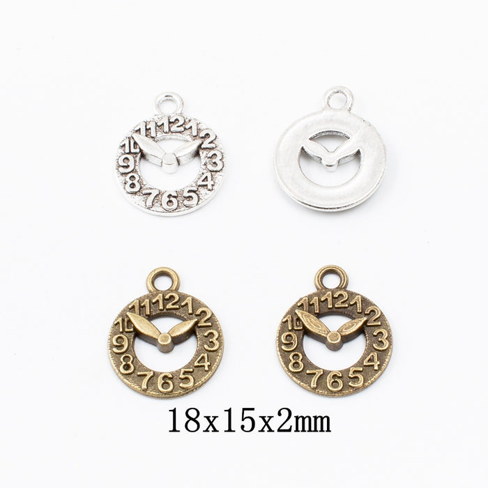 Zinc Alloy Clock Charm Pendant No.304967 for DIY Necklace Bracelet Jewelry Making