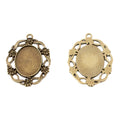 18x25mm Zinc Alloy Oval Setting Charm Pendant for DIY Necklace Bracelet Jewelry Making view 3