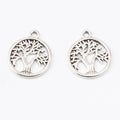 Zinc Alloy Tree Of Life Charm Pendant No.840452 for DIY Necklace Bracelet Jewelry Making view 3
