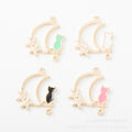 Zinc Alloy Moon Cat Charm Pendant for DIY Necklace Bracelet Jewelry Making view 2