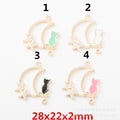 Zinc Alloy Moon Cat Charm Pendant for DIY Necklace Bracelet Jewelry Making view 1