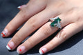Colorful Faux Topaz Square Cut Gemstone Ring For Women, Creative Rainbow Inlaid Statement Jewelry view 3