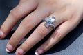 Colorful Faux Topaz Square Cut Gemstone Ring For Women, Creative Rainbow Inlaid Statement Jewelry view 2
