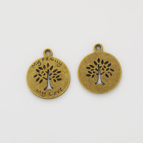 Zinc Alloy Tree Of Life Charm Pendant No.580061 for DIY Necklace Bracelet Jewelry Making