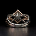 Creative Four Prong Sparkling Zircon Ring For Women Two Tone Cross Band Fashion Jewelry view 3