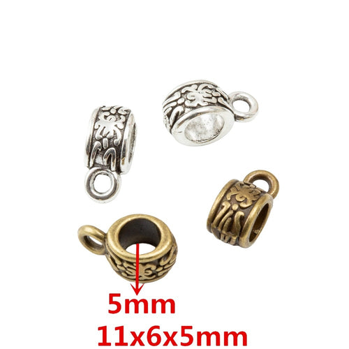 DIY Vintage Zinc Alloy Large Hole Three Way Spacer Beads For European Bracelets And Necklaces