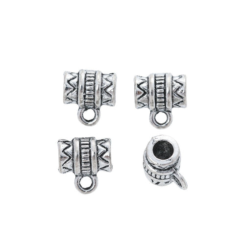 Vintage Zinc Alloy Small Three Hole Single Loop Beads For European DIY Bracelets