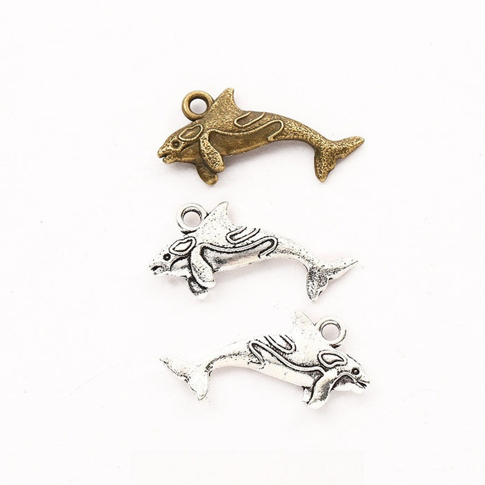 Zinc Alloy Dolphin Charm Pendant No.856903 for DIY Necklace Bracelet Jewelry Making