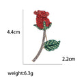 Alloy Rhinestone Rose Flower Brooch Pin For Elegant Apparel view 5