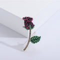Alloy Rhinestone Rose Flower Brooch Pin For Elegant Apparel view 2