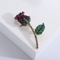 Alloy Rhinestone Rose Flower Brooch Pin For Elegant Apparel view 4