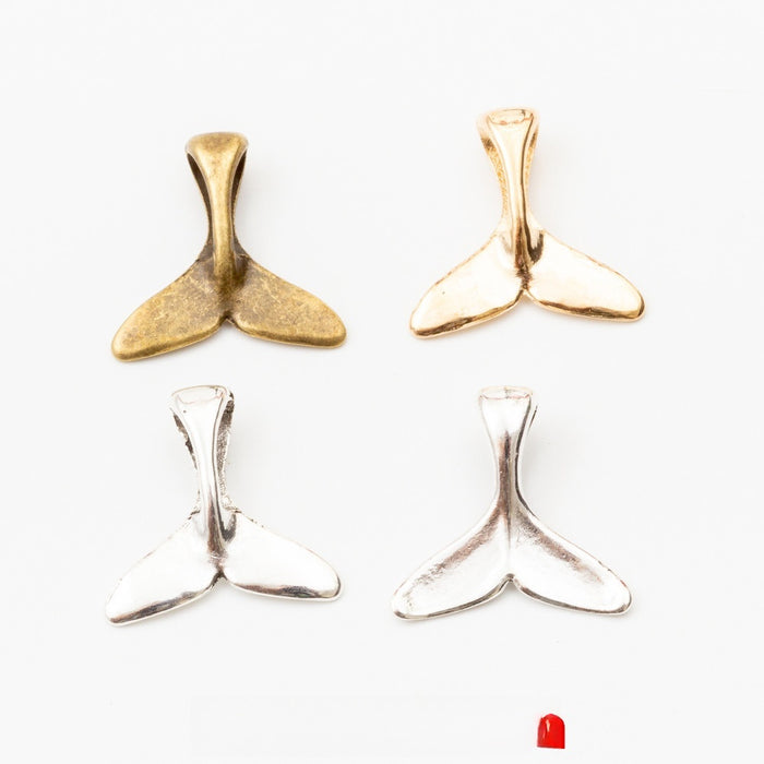 Zinc Alloy Whale Tail Charm Pendant No.680651 for DIY Necklace Bracelet Jewelry Making