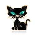 Metal Alloy Glass Crystal Cat Brooch For Versatile Suit Decoration view 5