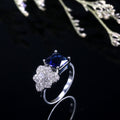 Custom Creative Rose Petal Crystal Zircon Ring Fashion Women's Hand Jewelry view 4