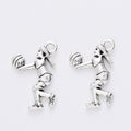 Antique Silver Zinc Alloy Volleyball Girl Charm Pendant No.485122 for DIY Necklace Bracelet Jewelry Making view 2
