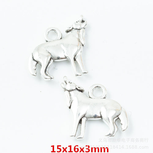 DIY Vintage Zinc Alloy Wolf Charm Pendant For Necklace Bracelet Jewelry Accessories