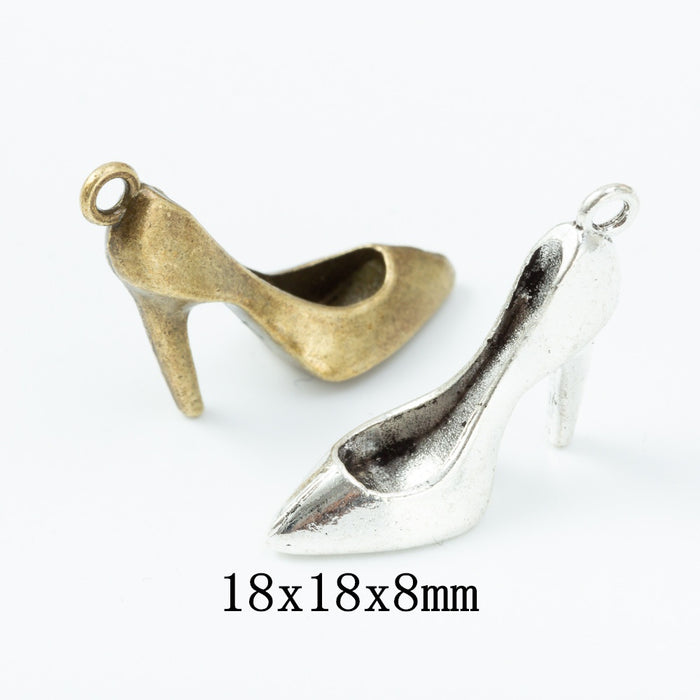 Zinc Alloy High Heel Charm Pendant No.844818 for DIY Necklace Bracelet Jewelry Making