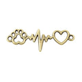 Zinc Alloy Heart Paw Print Charm Pendant for DIY Necklace Bracelet Jewelry Making view 3