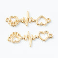 Zinc Alloy Heart Paw Print Charm Pendant for DIY Necklace Bracelet Jewelry Making view 2