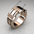 European American Fashion Men's Personalized Engagement Ring, Trendy Statement Jewelry Accessory view 3