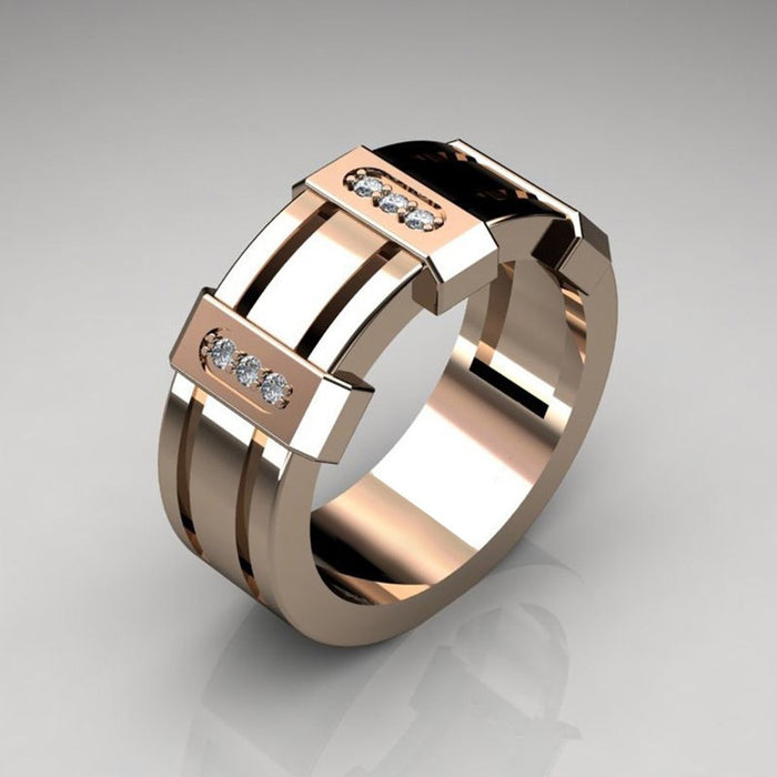European American Fashion Men's Personalized Engagement Ring, Trendy Statement Jewelry Accessory