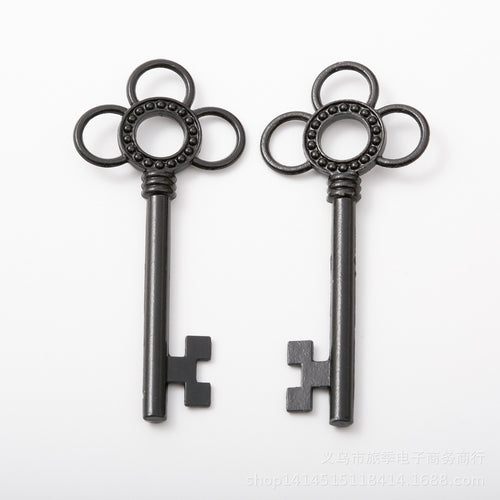 DIY Vintage Alloy Black Key Charm Pendant For Bracelet Necklace Jewelry Accessories