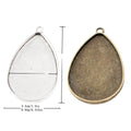 30x45mm Zinc Alloy Teardrop Setting Charm Pendant for DIY Necklace Bracelet Jewelry Making view 1