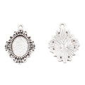 10x14mm Zinc Alloy Oval Bezel Tray Charm Pendant for DIY Necklace Bracelet Jewelry Making view 2