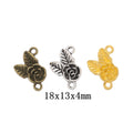 Zinc Alloy Rose Charm Pendant No.253796 for DIY Necklace Bracelet Jewelry Making view 1