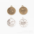 Zinc Alloy Coin Charm Pendant for DIY Necklace Bracelet Jewelry Making view 2