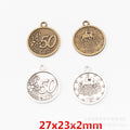 Zinc Alloy Coin Charm Pendant for DIY Necklace Bracelet Jewelry Making view 1