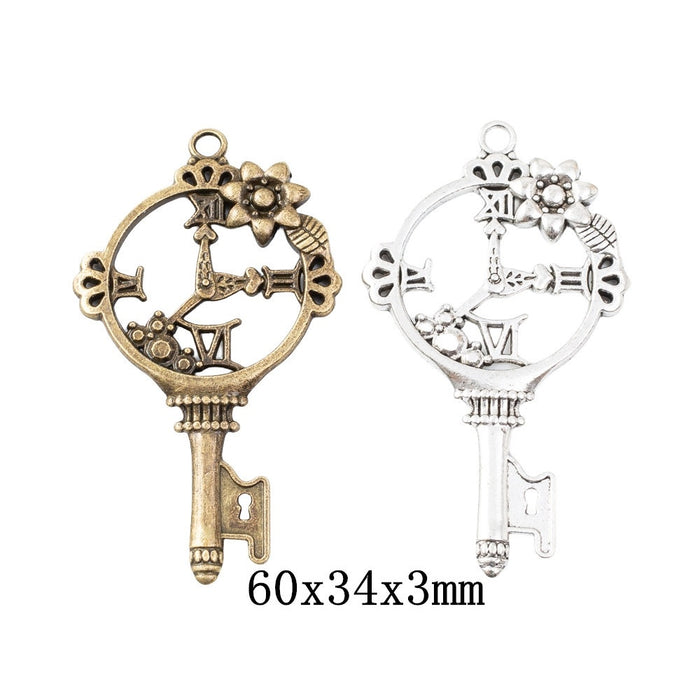 Zinc Alloy Key Charm Pendant No.030877 for DIY Necklace Bracelet Jewelry Making