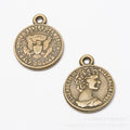 Zinc Alloy Woman Coin Charm Pendant for DIY Necklace Bracelet Jewelry Making view 3