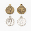 Zinc Alloy Woman Coin Charm Pendant for DIY Necklace Bracelet Jewelry Making view 1