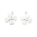 Antique Silver Zinc Alloy Four Leaf Clover Charm Pendant No.641445 for DIY Necklace Bracelet Jewelry Making view 3