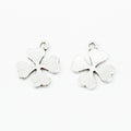 Antique Silver Zinc Alloy Four Leaf Clover Charm Pendant No.641445 for DIY Necklace Bracelet Jewelry Making view 2