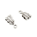 Vintage Zinc Alloy Three Way Single Loop Perforated Feather Leaf Beads For European Bracelets view 3