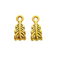 Vintage Zinc Alloy Three Way Single Loop Perforated Feather Leaf Beads For European Bracelets view 5