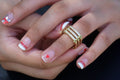 Gold Plated Copper Zircon Men's Band Ring, Fashion Trend Engagement Jewelry For Men view 4