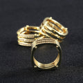 Gold Plated Copper Zircon Men's Band Ring, Fashion Trend Engagement Jewelry For Men view 3