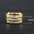 Gold Plated Copper Zircon Men's Band Ring, Fashion Trend Engagement Jewelry For Men view 5