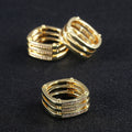 Gold Plated Copper Zircon Men's Band Ring, Fashion Trend Engagement Jewelry For Men view 2