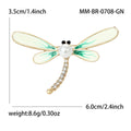 Metal Alloy Pearl Rhinestone Dragonfly Brooch For Unisex Fashion Apparel view 5