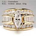 Copper Inlaid Zircon Women's Ring, European American Fashion Engagement Jewelry Accessory view 4